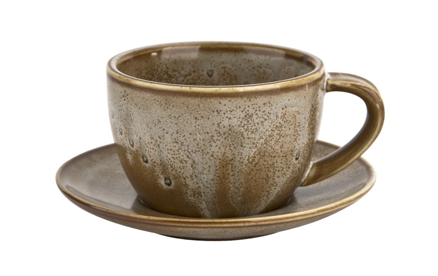 Filiżanka porcelanowa 285 ml + spodek Aurum Brown
