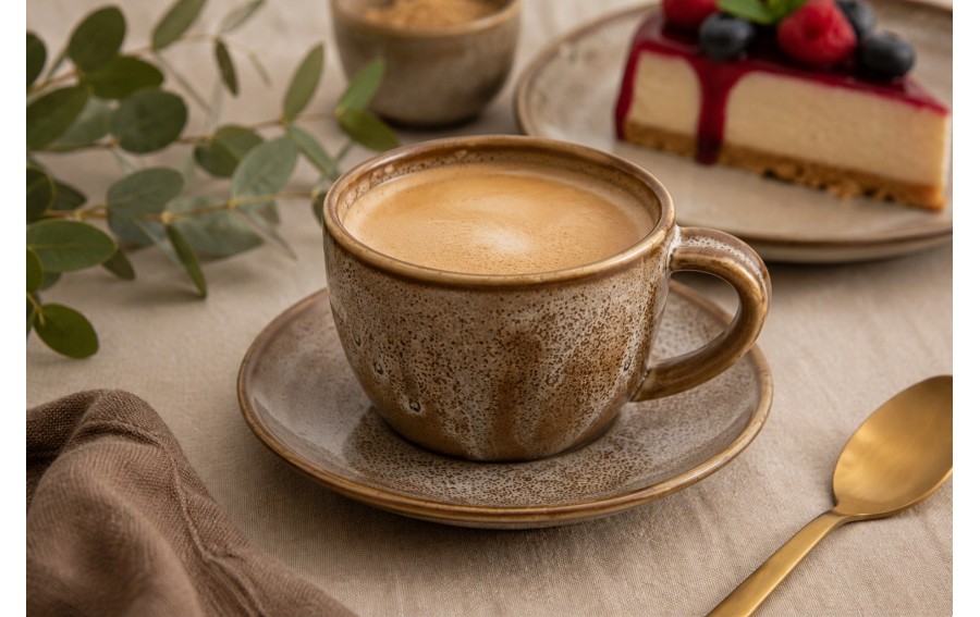 Filiżanka porcelanowa 285 ml + spodek Aurum Brown