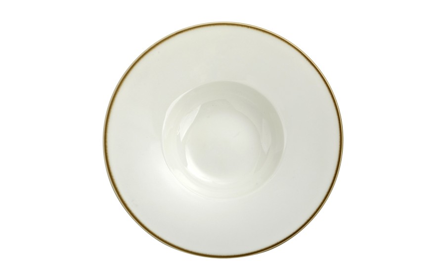 Talerz do pasty Aurum Beige 26,5 cm porcelana Witek Home
