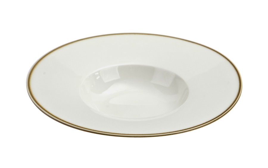 Talerz do pasty Aurum Beige 26,5 cm porcelana Witek Home
