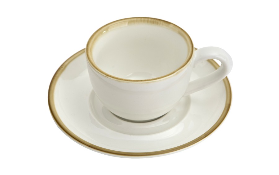 Filiżanka porcelanowa 300 ml ze spodkiem Aurum Beige – Witek Home