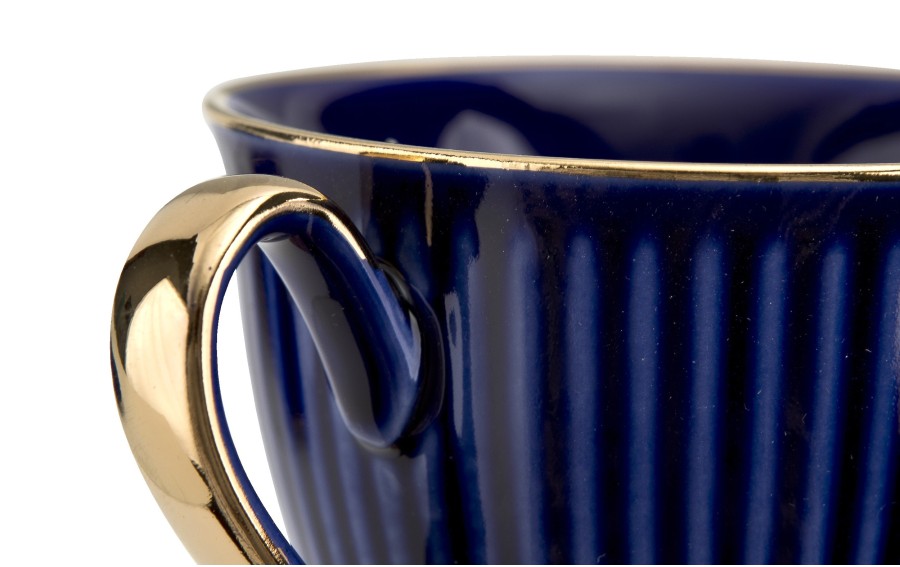 Filiżanka ze spodkiem Chodzież 250 ml granatowa