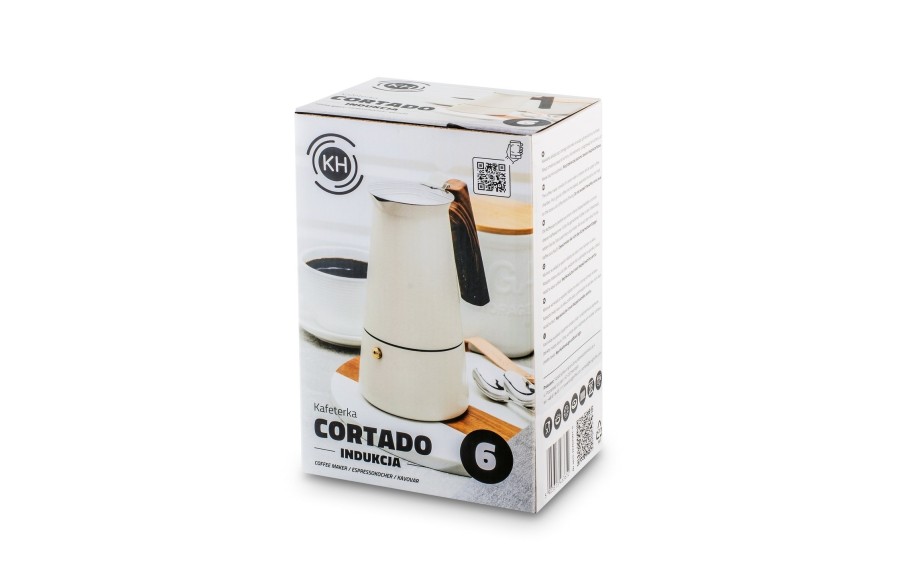 Kawiarka nierdzewna 300 ml Cortado kremowa 6 filiżanek