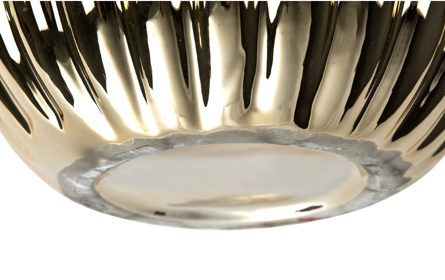 Wazon ceramiczny złoty w prążki Ewax 19 cm