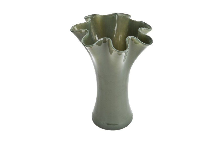 Wazon szklany San Miguel 6090/DG77 oliwkowy 23 cm