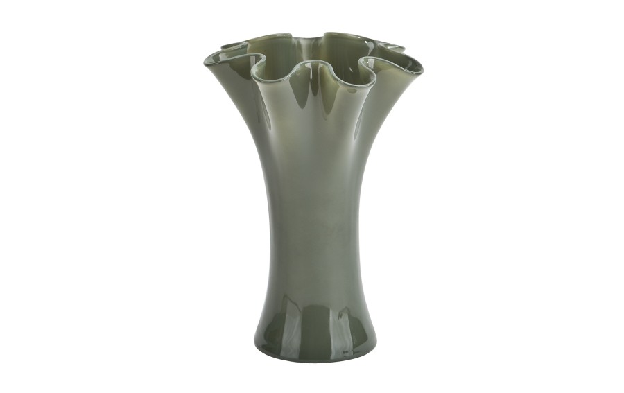 Wazon szklany San Miguel 6090/DG77 oliwkowy 23 cm