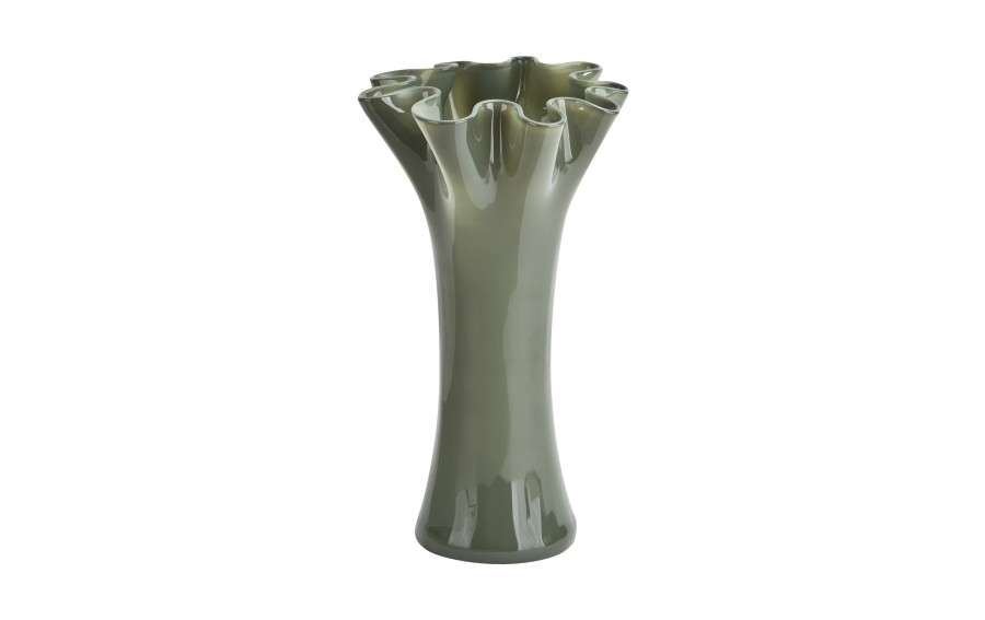Wazon szklany San Miguel 6089/DG77 oliwkowy 30 cm