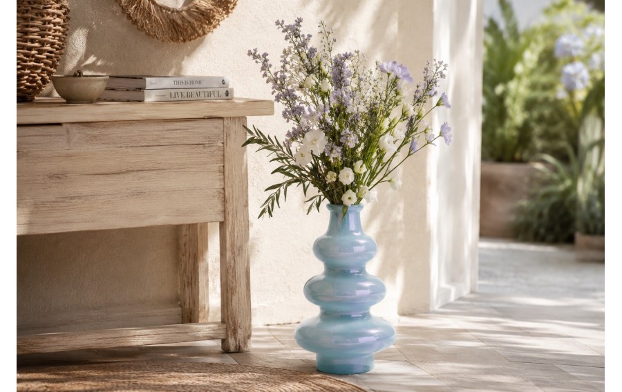Wazon szklany Aura 22 cm błękitny | San Miguel 4907/F1503