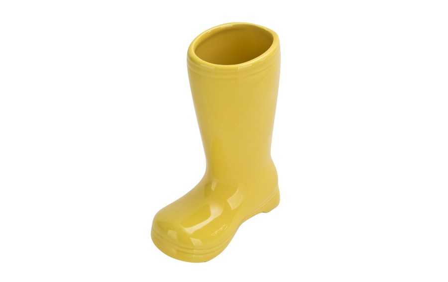 Osłonka ceramiczna pojemnik But żółty 16x7,5x21 cm