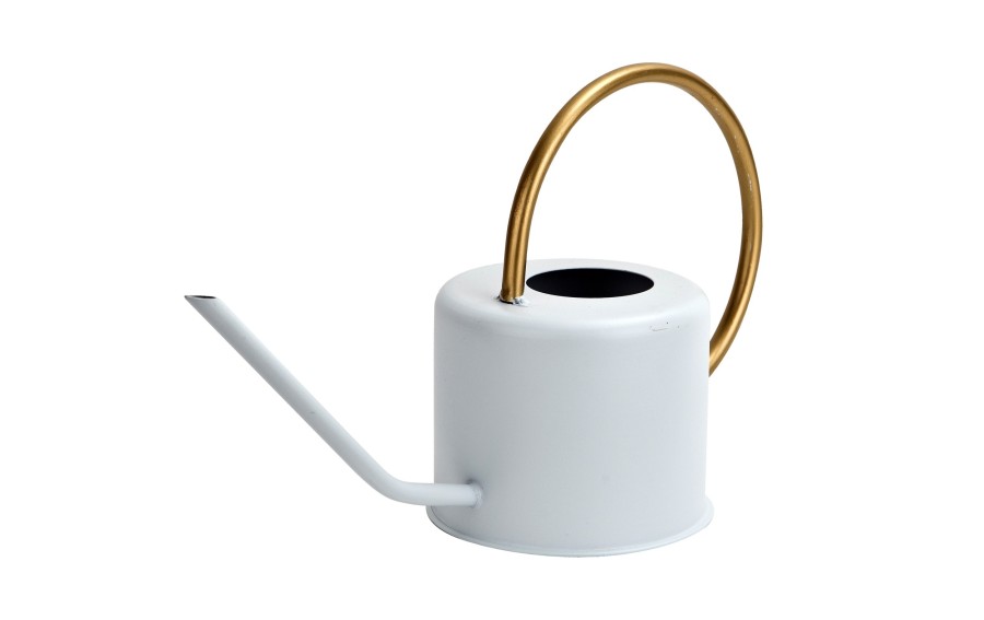 Metalowa konewka biała dekoracja 34x14x18 cm
