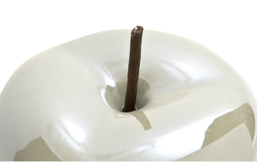 Jabłko ceramiczne 13 cm beżowe z perłowym połyskiem | Ozdoba dekoracyjna Ewax