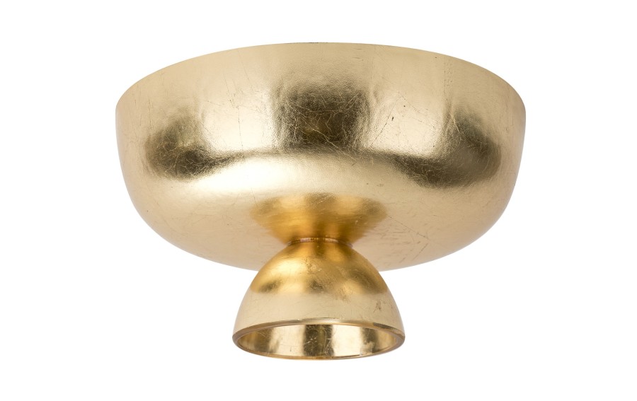 Patera dekoracyjna szklana złota na nodze 27 cm Art-Pol 184478 | Elegancka misa glamour