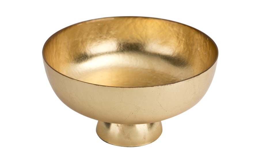 Patera dekoracyjna szklana złota na nodze 27 cm Art-Pol 184478 | Elegancka misa glamour