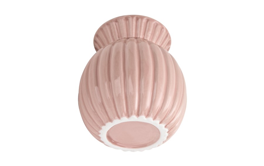 Wazon ceramiczny prążkowany różowy 19 cm Ewax 94953