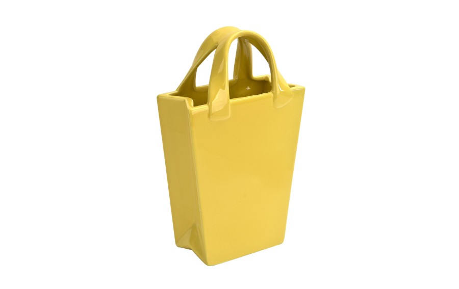 Wazen ceramiczny 30 cm Torebka żółta Ewax 90733