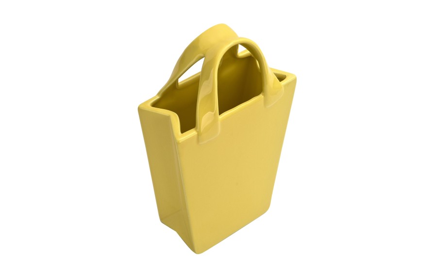 Wazen ceramiczny 30 cm Torebka żółta Ewax 90733