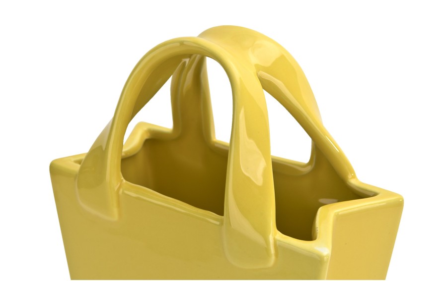 Wazen ceramiczny 30 cm Torebka żółta Ewax 90733