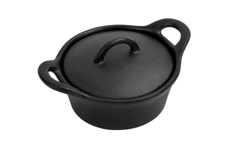 Garnek ceramiczny FERO BLACK z pokrywką 750 ml 23 cm