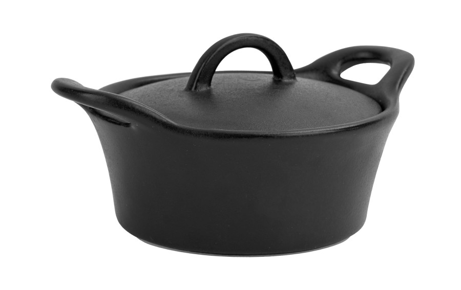 Garnek ceramiczny FERO BLACK z pokrywką 750 ml 23 cm