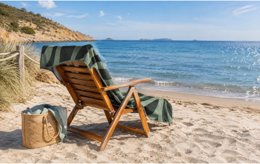 Ręcznik plażowy VOSSEN Ocean Leaf 100x180 cm bawełniany