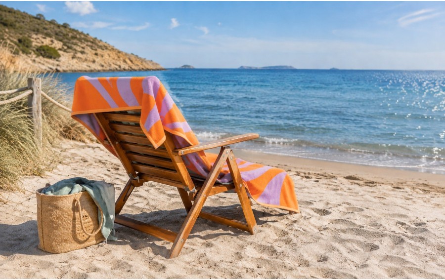 Ręcznik plażowy VOSSEN Ocean Leaf 100x180 cm bawełniany