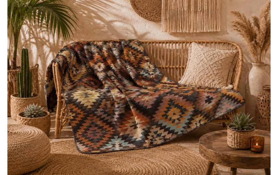 Koc Biederlack NOMAD 150x200 cm etno bawełniany wielokolorowy