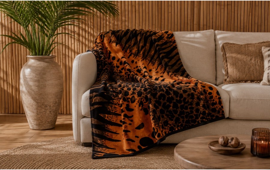 Koc UNIA Safari 150x200 cm bawełniano-akrylowy dwustronny