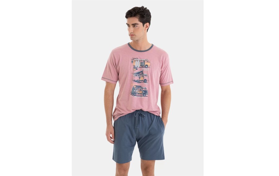 Piżama męska bawełniana Regular Fit z krótkim rękawem P251303S25A