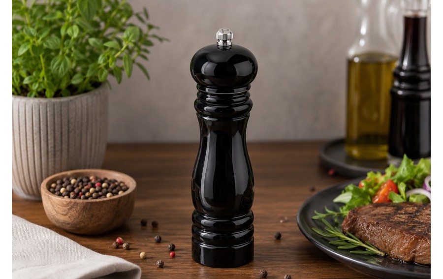Młynek do pieprzu HENDI czarny drewniany 21,5 cm