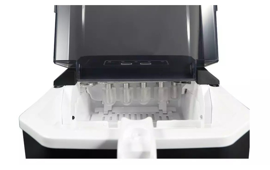 Automatyczna kostkarka do lodu Klausberg KB-7883 o mocy 100 W. Produkuje do 12 kg lodu na dobę, 9 kostek w 7–12 minut, posiada z