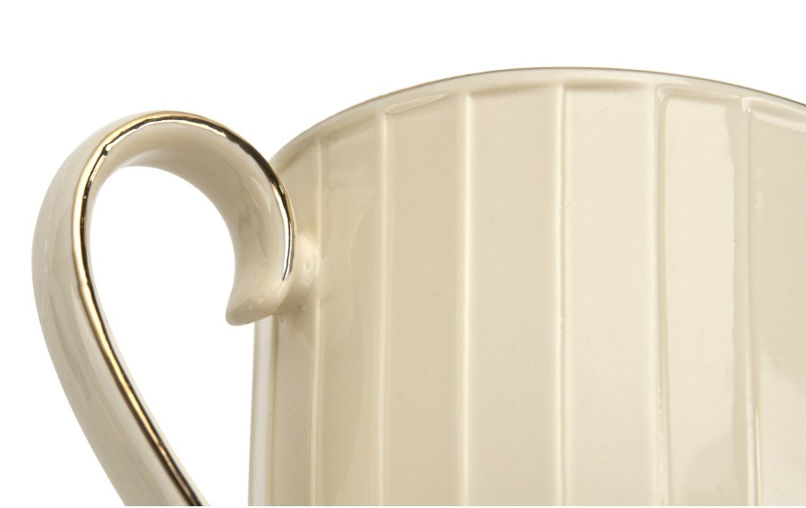 Kubek porcelanowy  z zaparzaczem NINA ECRU Exclusive New Bone China