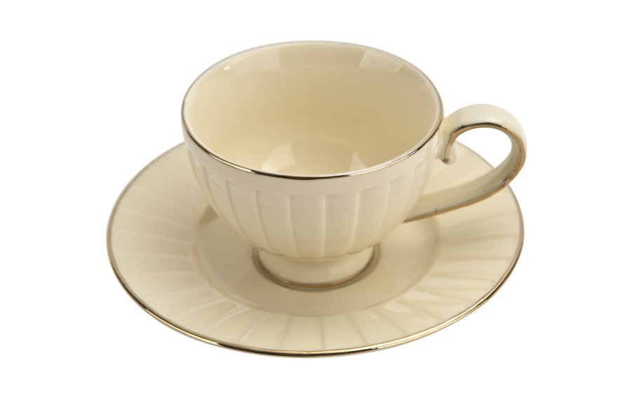 Komplet 2 filiżanek do espresso 120 ml + spodki Nina Ecru