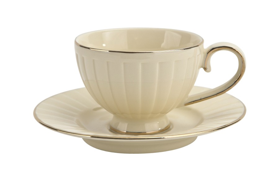 Komplet 2 filiżanek do espresso 120 ml + spodki Nina Ecru
