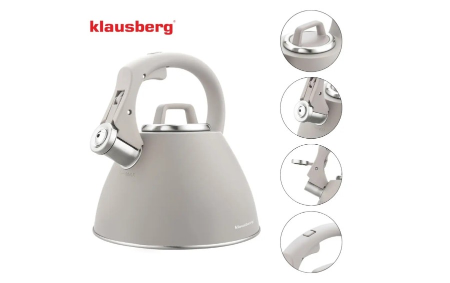 Czajnik stalowy Klausberg KB-7953 2,5 l szary | Indukcja