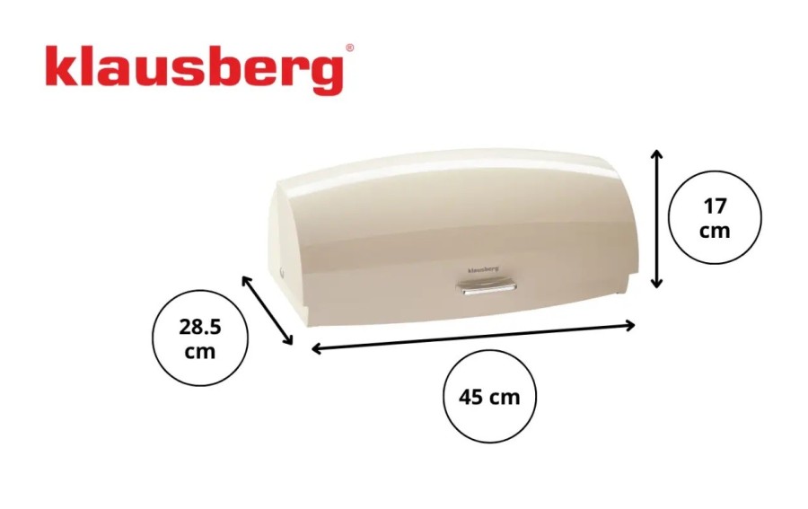 Chlebak metalowy KLAUSBERG KB-7932 beżowy 45 cm
