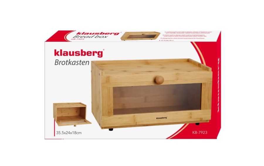 Chlebak bambusowy KLAUSBERG KB-7923 z akrylowym frontem