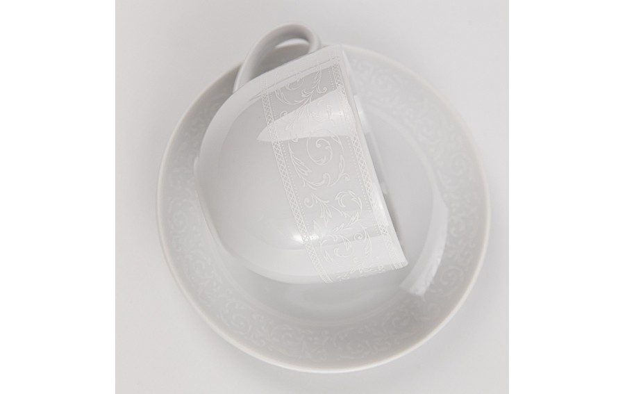 Serwis kawowy 12 os. 15 el. WA-98 Biała Koronka | Polska porcelana