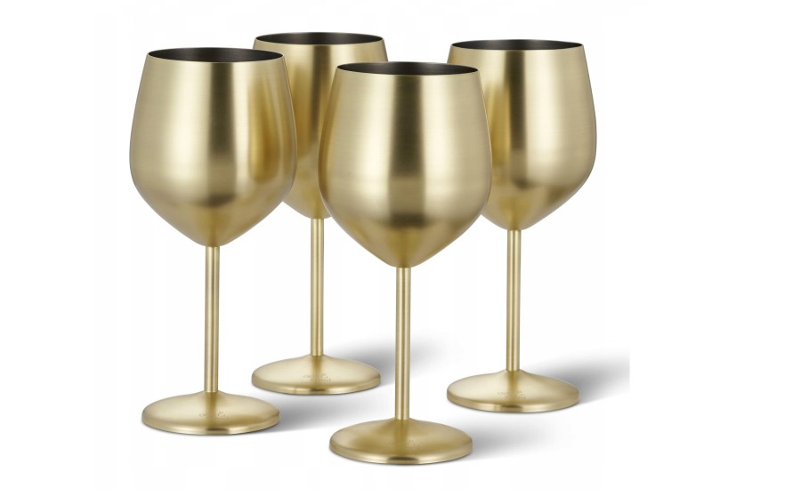 Zestaw 4 złotych kieliszków do wina 500 ml Redfit