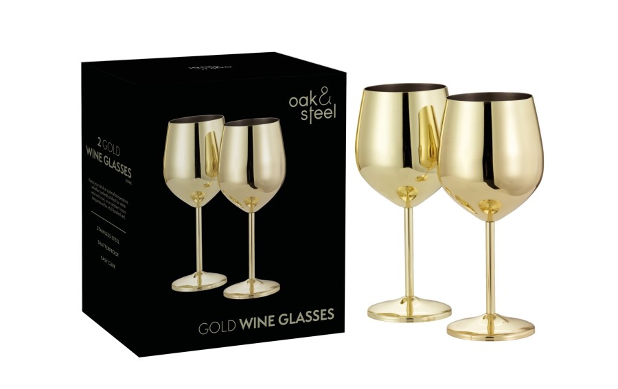 Zestaw 2 złotych kieliszków do wina 500 ml Redfit