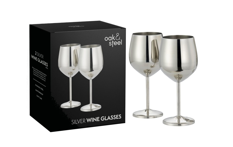 Zestaw 2 srebrnych kieliszków do wina 500 ml Redfit