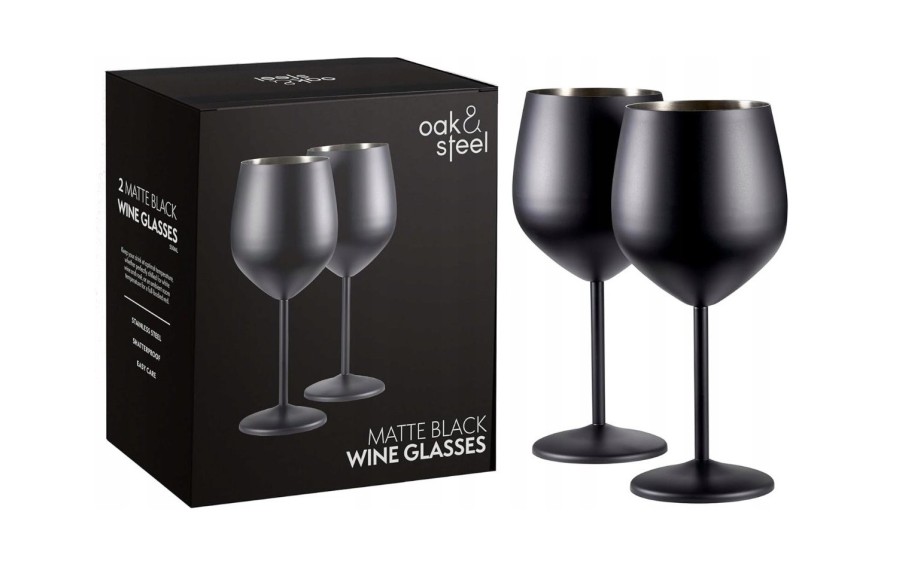 Zestaw 2 czarnych kieliszków do wina 500 ml Redfit