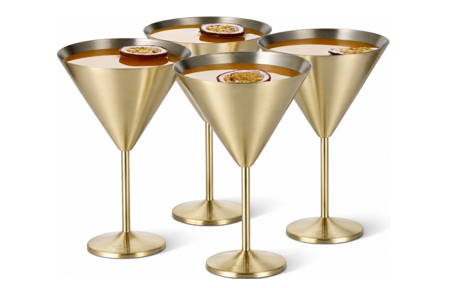 Zestaw 4 złotych kieliszków do martini 460 ml Redfit