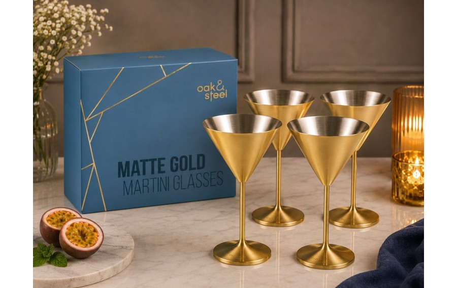 Zestaw 4 złotych kieliszków do martini 460 ml Redfit