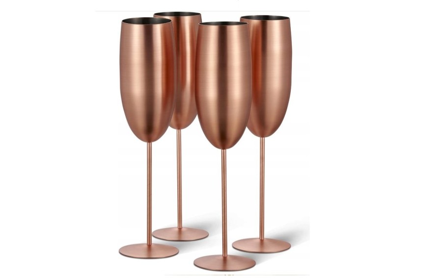 Zestaw 4 kieliszków do szampana 280 ml rose gold