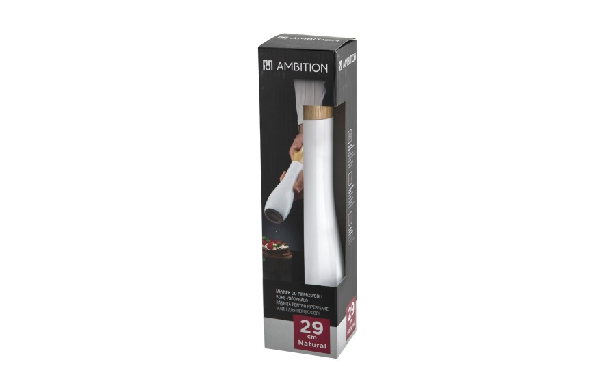 Młynek do soli i pieprzu Ambition Natural 29 cm ceramiczny biały