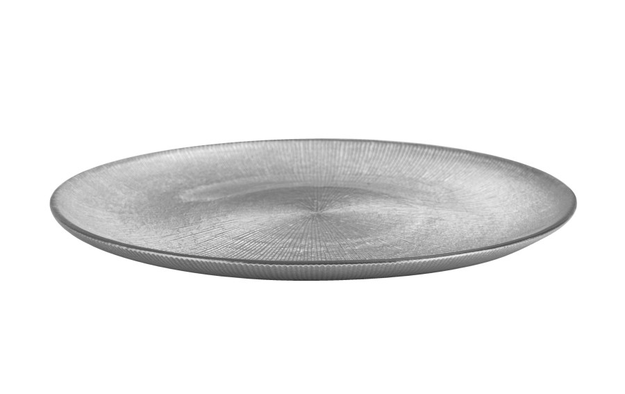 Patera dekoracyjna 27 cm okrągła Ambition Serve srebrna