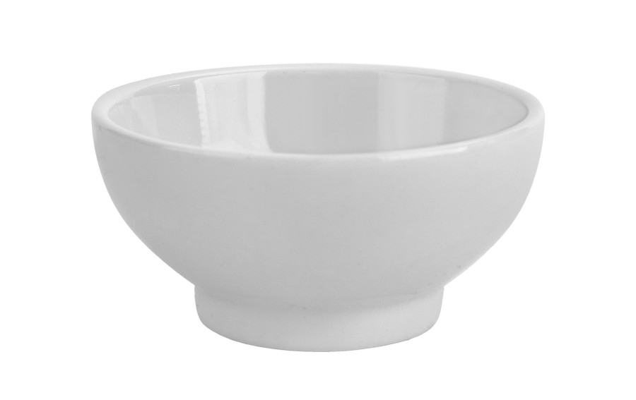 Zestaw do serwowania z 3 porcelanowymi miseczkami i bambusową podstawką