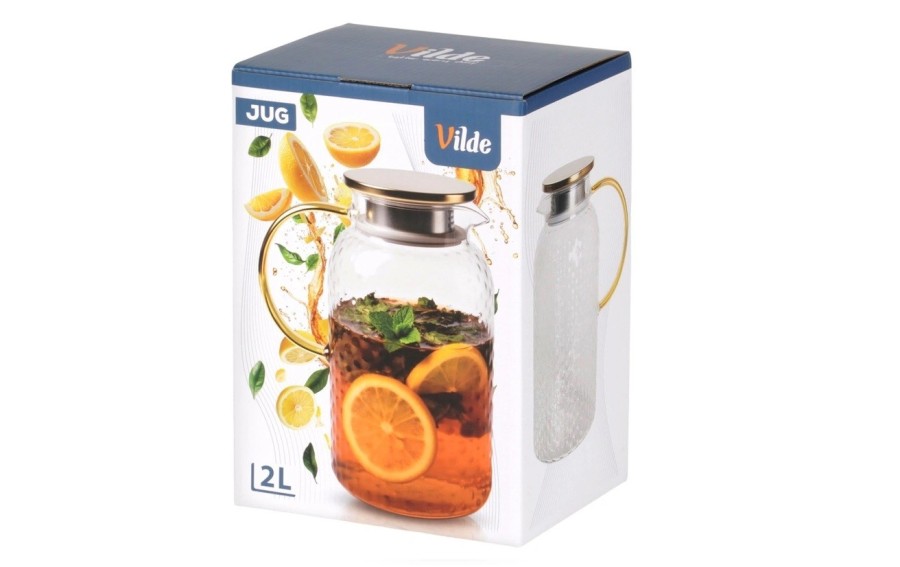 Dzbanek szklany z pokrywką 2 l Vilde 139864
