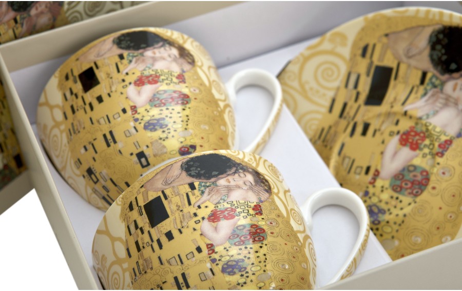 2x Filiżanka 270 ml ze spodkiem The Kiss Ecru