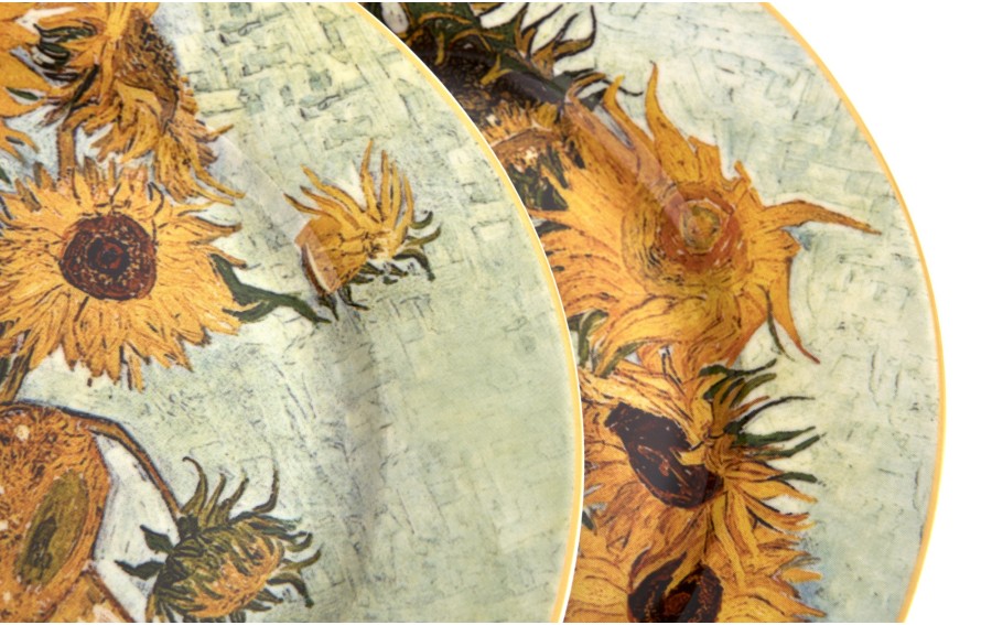 Komplet 2 talerzy deserowych 19 cm SUNFLOWERS inspired by Van Gogh